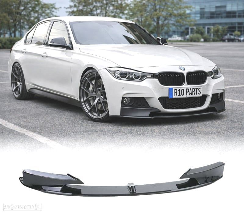 SPOILER FRONTAL BMW F30 F31 LOOK M PERFORMANCE PRETO BRILHO - 1