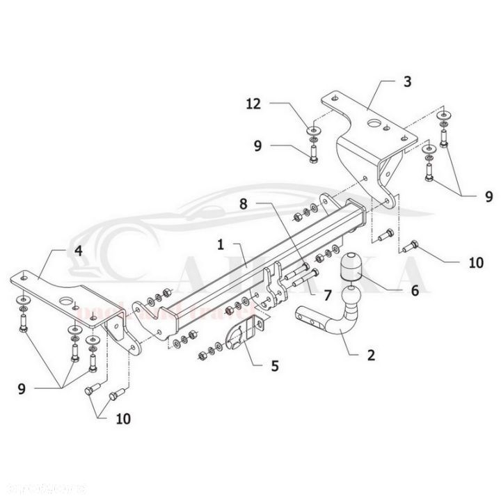 Hak Holowniczy Odkręcany Do Toyota Corolla E18 Sedan 2013-2019 - 4
