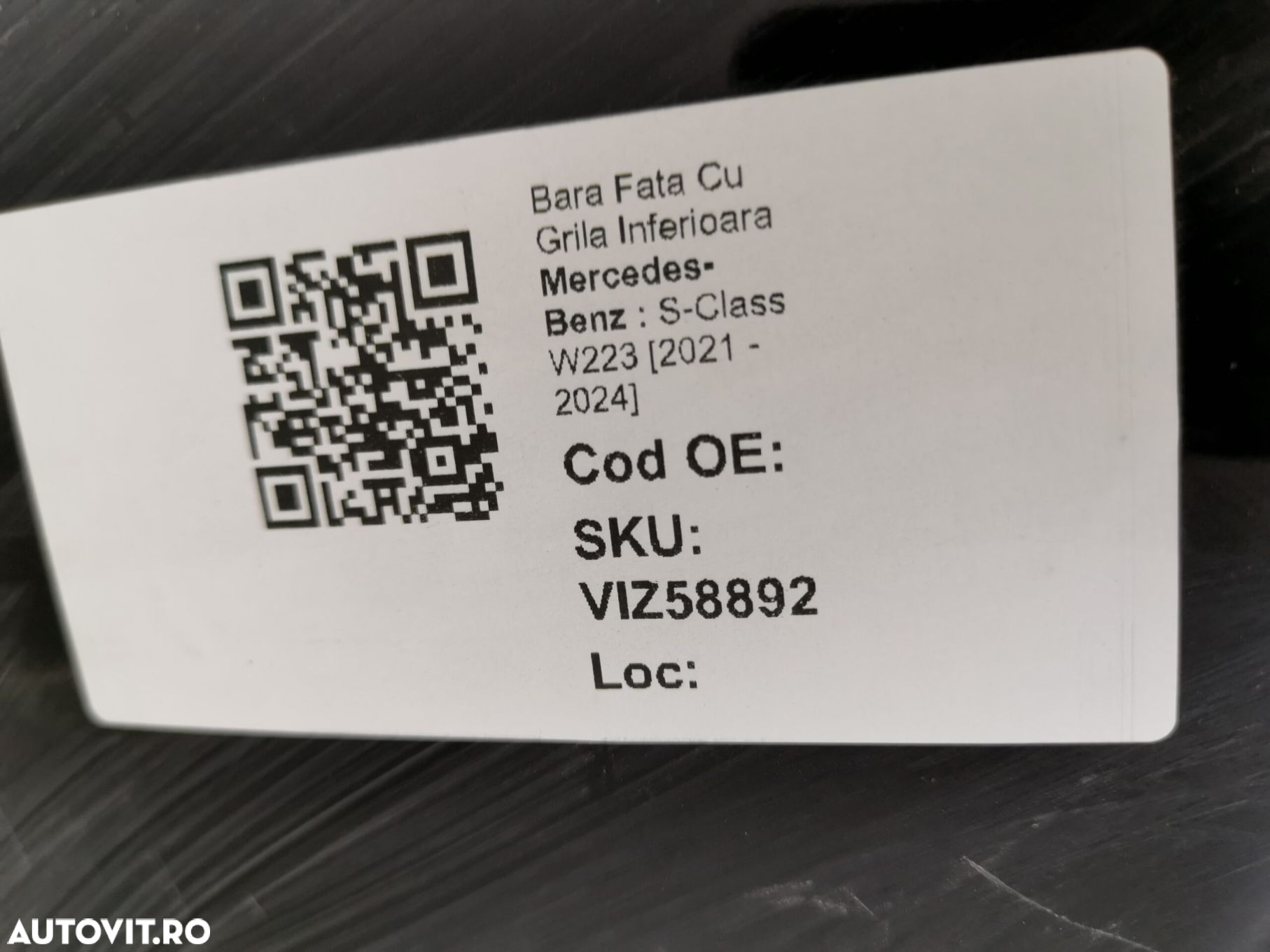 Bara Fata Cu Grila Inferioara Mercedes-Benz  S-Class W223 [2021 - 2024 - 8