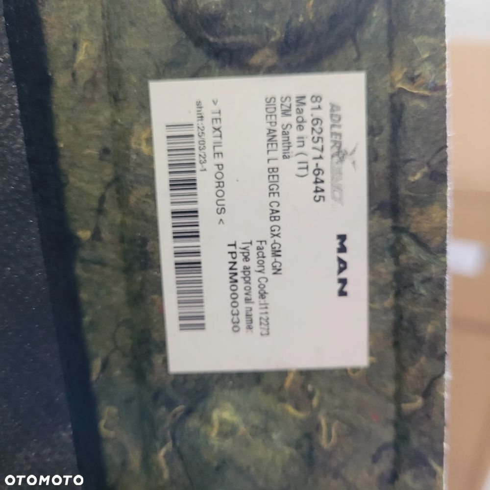 TAPICERKA KABINY MAN TG3 TGX NM 81.62571-6445 CHWALIM116 - 3