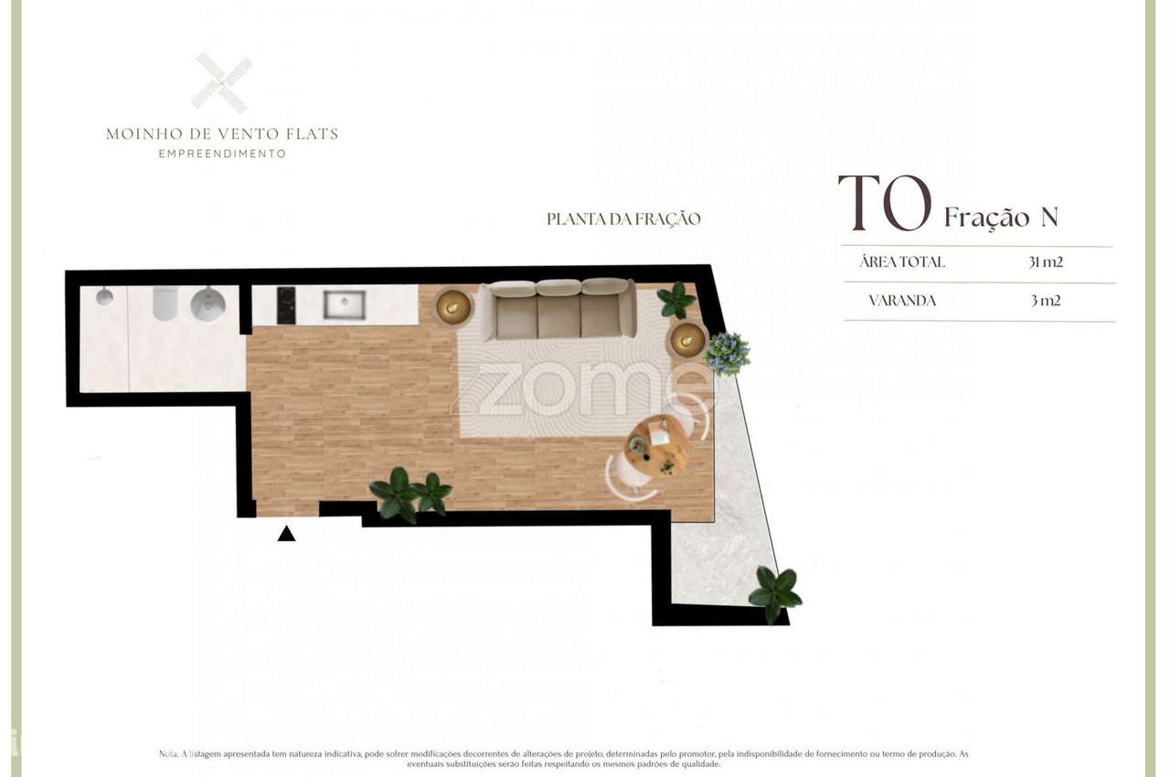 Apartamento T0 N Condominio Moinho de Vento - Grande imagem: 4/19