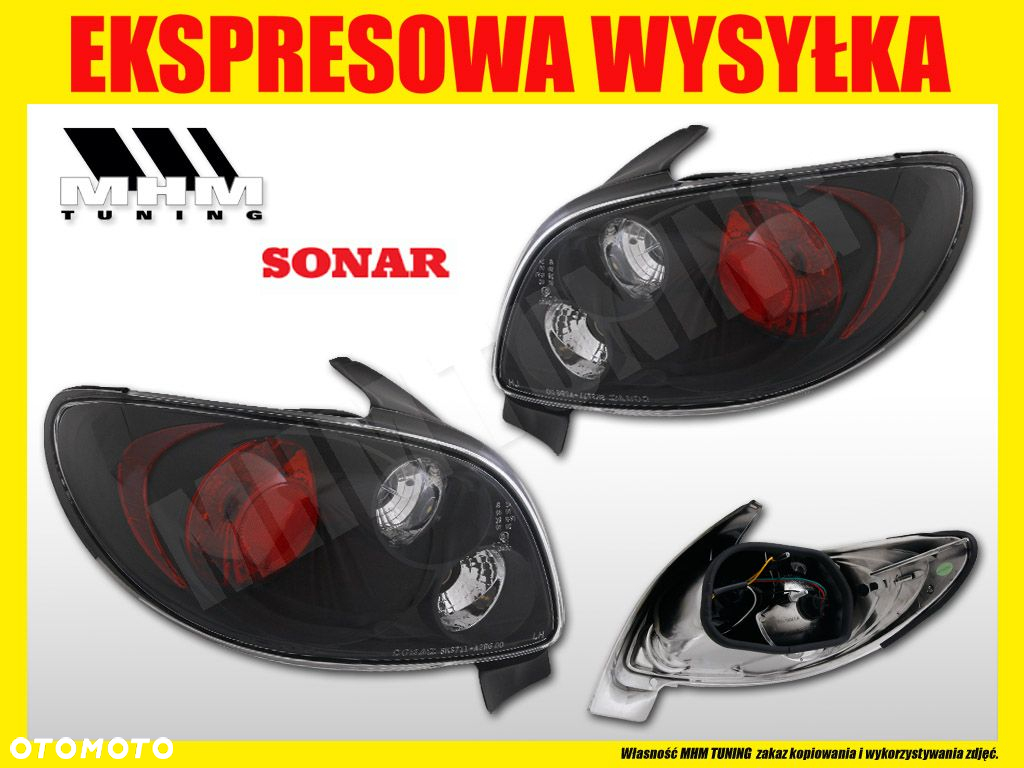 LAMPA TYL KPL PEUGEOT 206 1998- BLACK LEXUS TUNING - 2
