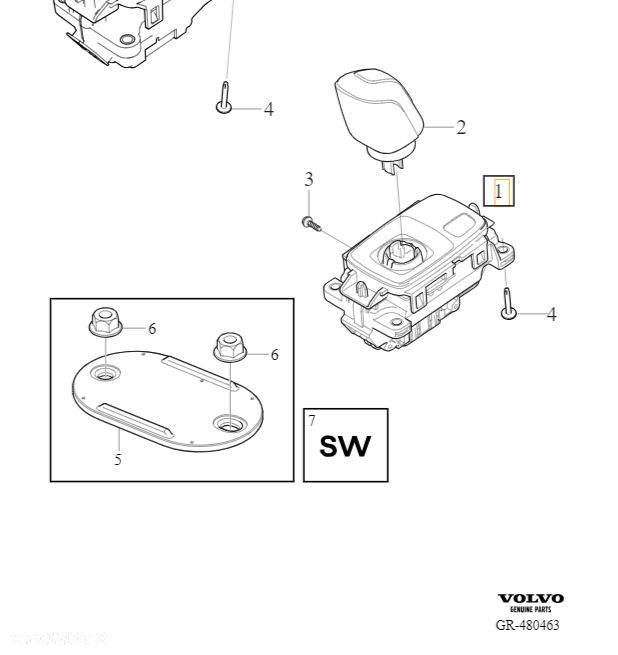 VOLVO S60 V60 S90 V90 XC60 XC90 lewarek wybierak galka Orrefors OE 32280785 - 5