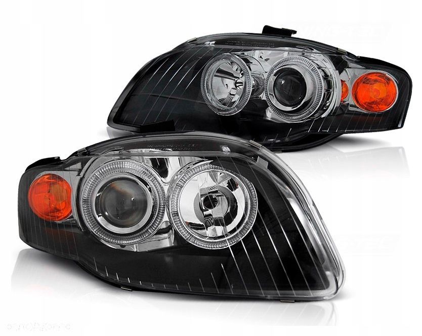 Reflektor Lampa kpl Ringi Angel Eyes Depo Tuning Black Audi a4 b7 8e 2004- - 2
