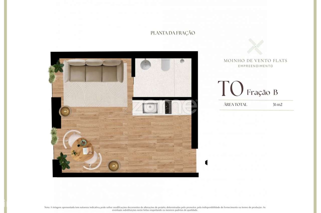 Apartamento T0 B Condominio Moinho de Vento - Grande imagem: 5/19