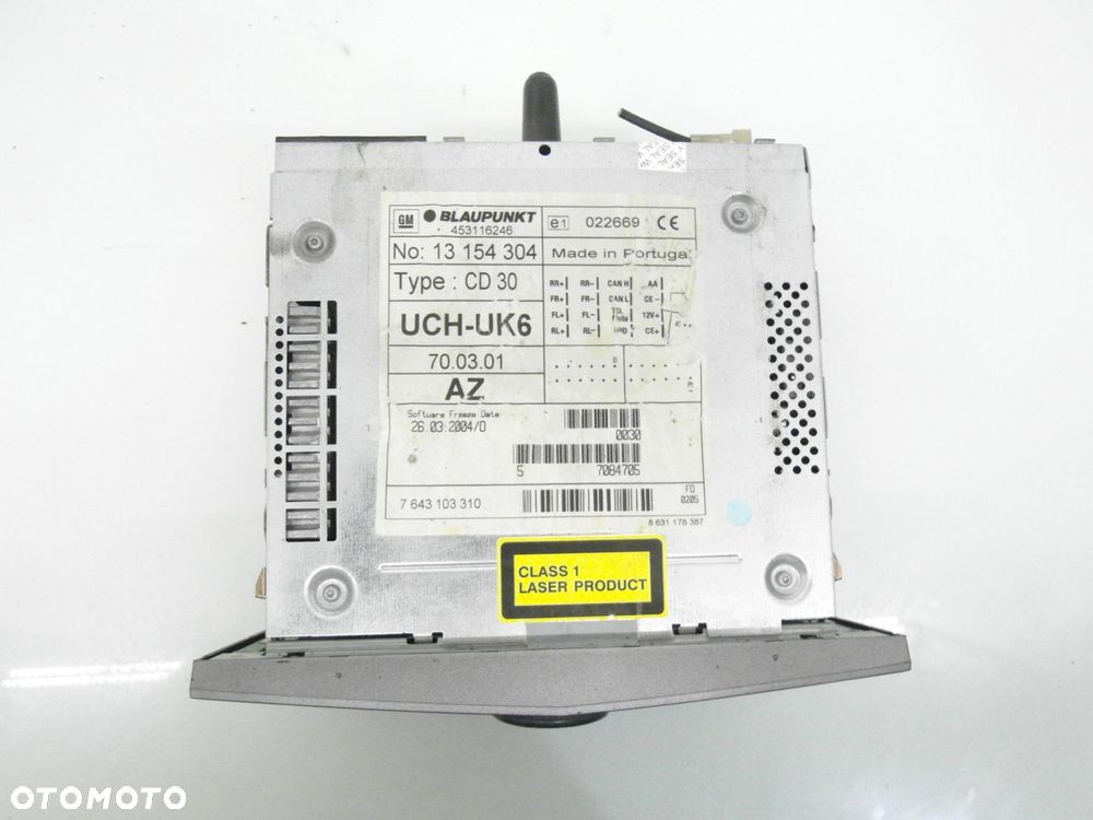RADIO OPEL ASTRA III H 13154304 453116246 13111165 - 12