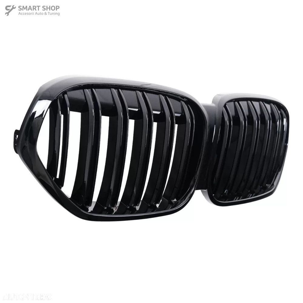 Grila Centrala BMW X1 SUV F48 LCI (2020-2022) Duble Negru Lucios - 4