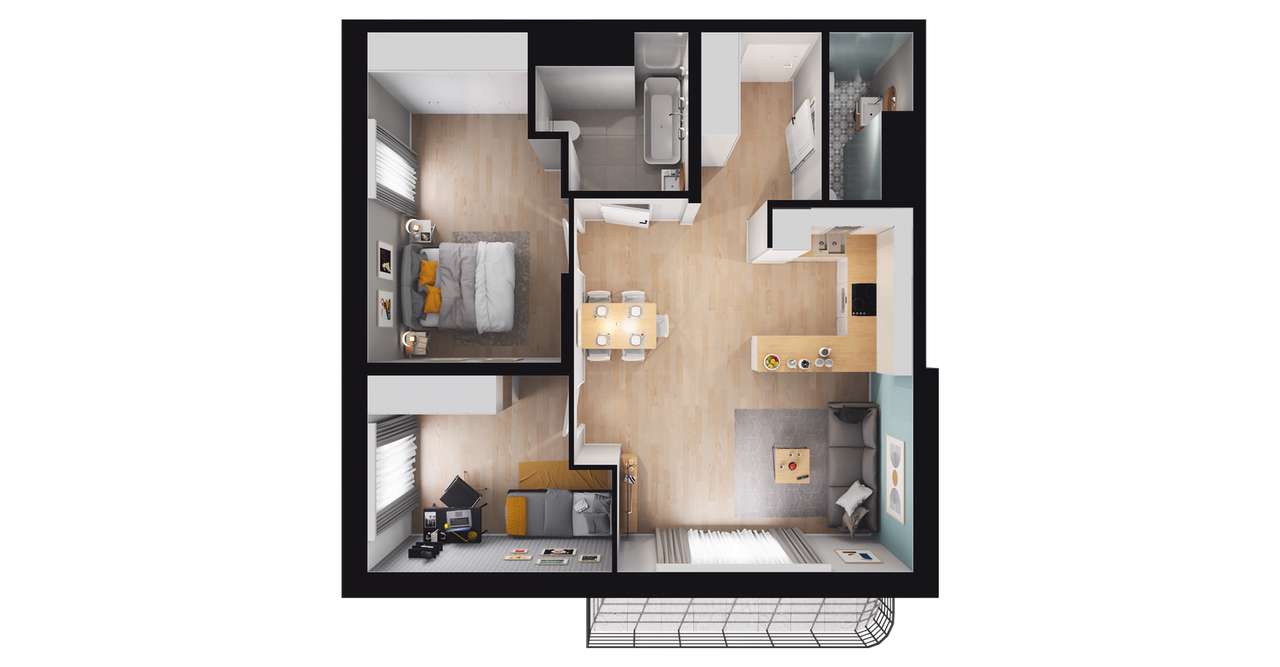 3-pokojowe mieszkanie 68m2 + balkon Bez Prowizji - Pełny obrazek: 3/11