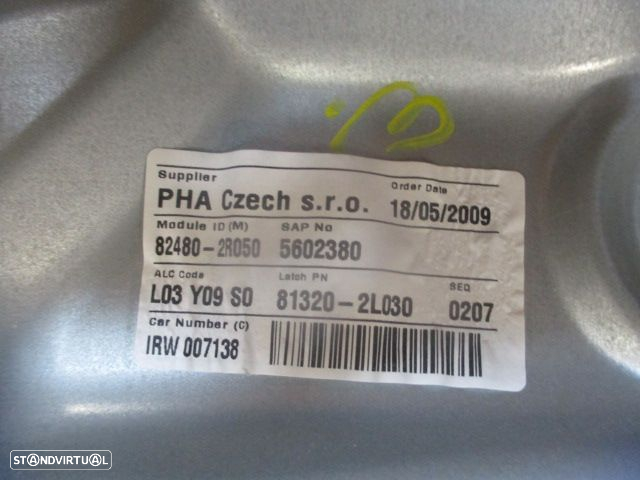 Elevador Sem Motor 824802R050 HYUNDAI I30 2010 1.6CRDI  16V 115CV 5P CINZA FD - 3