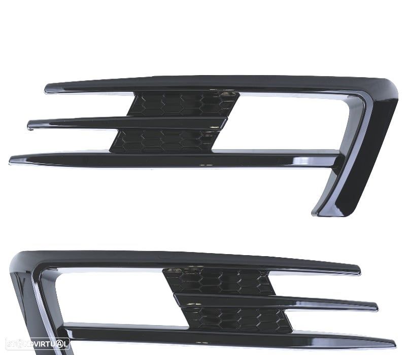 GRELHAS FARÓIS DE NEVOEIRO VOLKSWAGEN VW GOLF 7 12-17 GTI LOOK PRETO BRILHANTE - 2