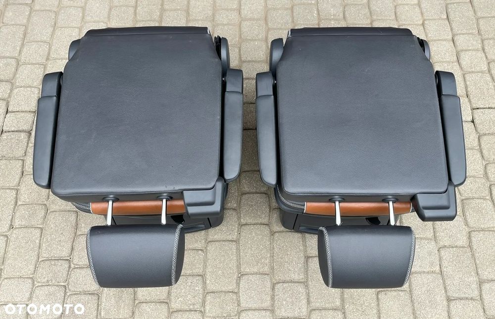 FOTEL OBROTOWY KAPITAŃSKI TYŁ TYLNY DRUGI RZĄD 2 SKÓRA ANTRACYT TEAK VW T5 LIFT T6 CALIFORNIA MULTIVAN PAN AMERICANA - 12