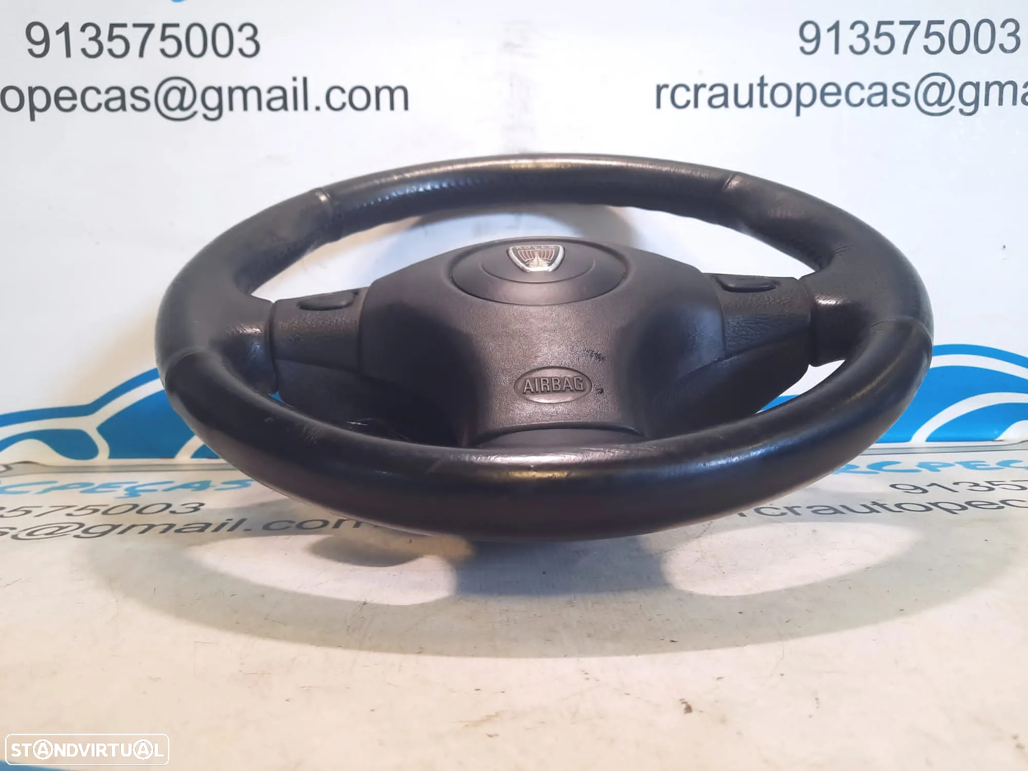 VOLANTE GUIADOR COMPLETO ROVER MG 200 QTB10093 QTB100951 25 45 75 PELE PERFURADA AIRBAG COMANDOS MULTIFUNÇÕES - 4