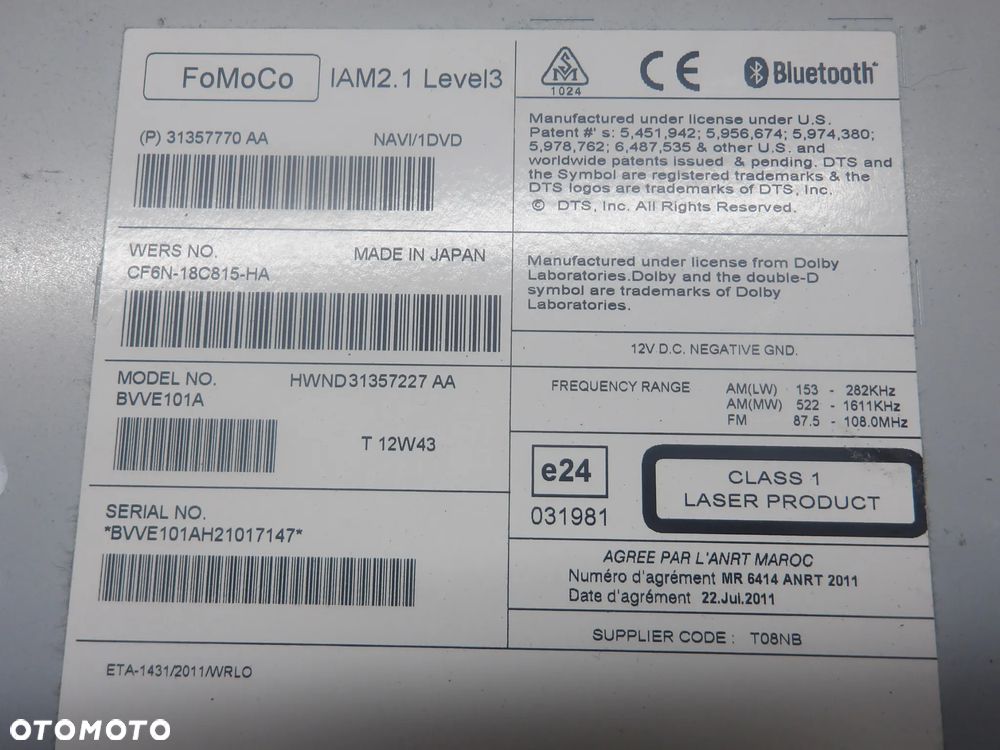 VOLVO V60 1.6TB RADIO NAVI CZYTNIK CD 31357770AA - 9