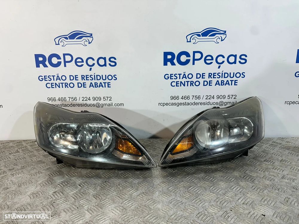 .Conjunto Farois Oticas Frente Frontais Original Ford Focus 2 MK2 Fase 2 8M51-13W030-DE 8M51-13W029-DF 2007 - 2010 - 1