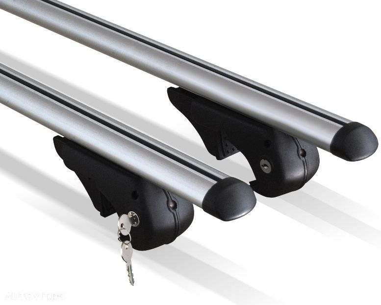 Set 2 bare transversale portbagaj Menabo Brio 120 cm din aluminiu fixare pe barele logitudinale cu sistem antifurt cu cheie - 2