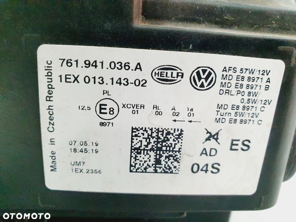 LAMPA PRZÓD PRAWA VOLKSWAGEN TOUAREG 3 III  FULL LED 18-23 761941036A EU!!! - 7