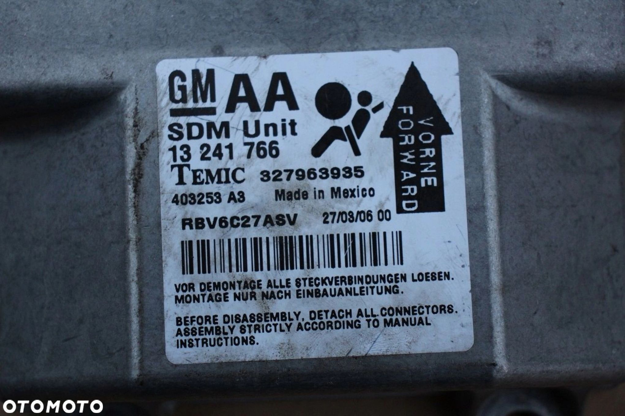 Moduł sensor poduszek AIRBAG OPEL ZAFIRA B 13241766 - 2