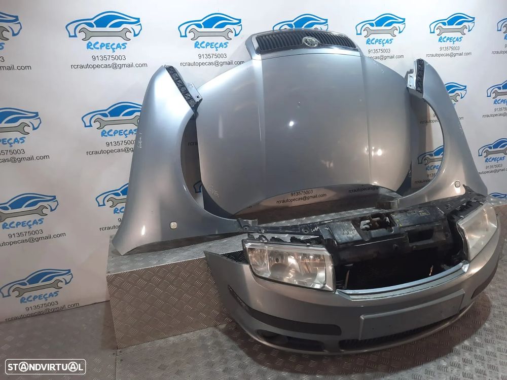 FRENTE COMPLETA SKODA FABIA 1 I MK1 6Y CAPOT PARACHOQUES GUARDA-LAMAS OTICAS RADIADOR VENTILADOR FRENTE FIBRA REFORÇO - 2