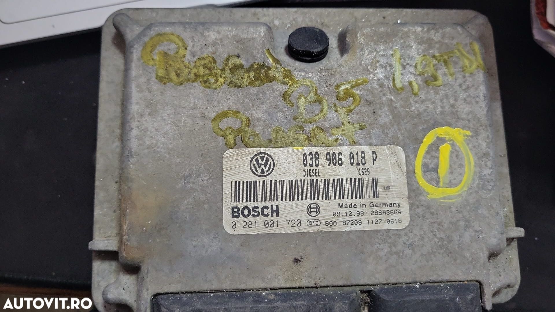 Ecu calculator motor vw passat 1.9 TDI AFN 038906018P 0281001720 EDC15V - 1