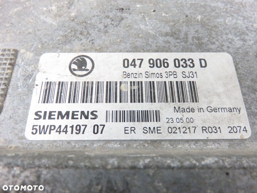 STACYJKA STEROWNIK SKODA FABIA I 1.4 MPi 047906033D 5WP4419707 6Q2937049 - 13