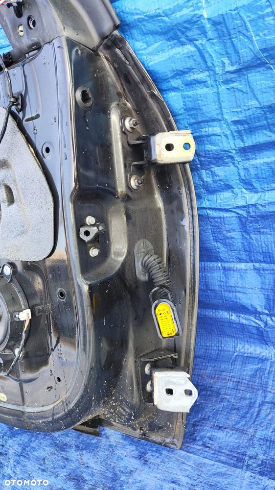 DRZWI LEWE KOMPLETNE CZARNE NV676 ORYGINALNY LAKIER PODNOŚNIK ZAMEK ZAWIASY GŁOŚNIK USZCZELKA RENAULT WIND - 9