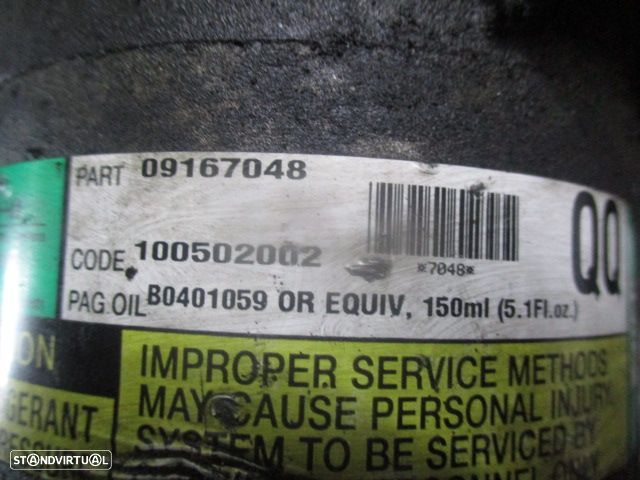 Compressor AC 6560601  09167048 OPEL AGILA 2001 1.2 I 75CV 5P VERMELHO GASOLINA DELPHI OPEL CORSA B 1999 1.2I 65CV 5P CINZA GASOLINA DELPHI - 2