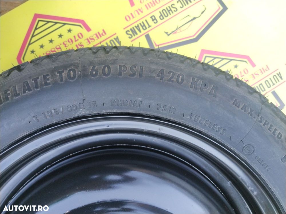 Roata de rezerva îngustă slim originala Ford 125/80/15 - 7