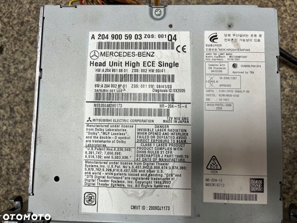Radio nawigacja Navi GPS czytnik plyt CD Mercedes W204 ORG - 6