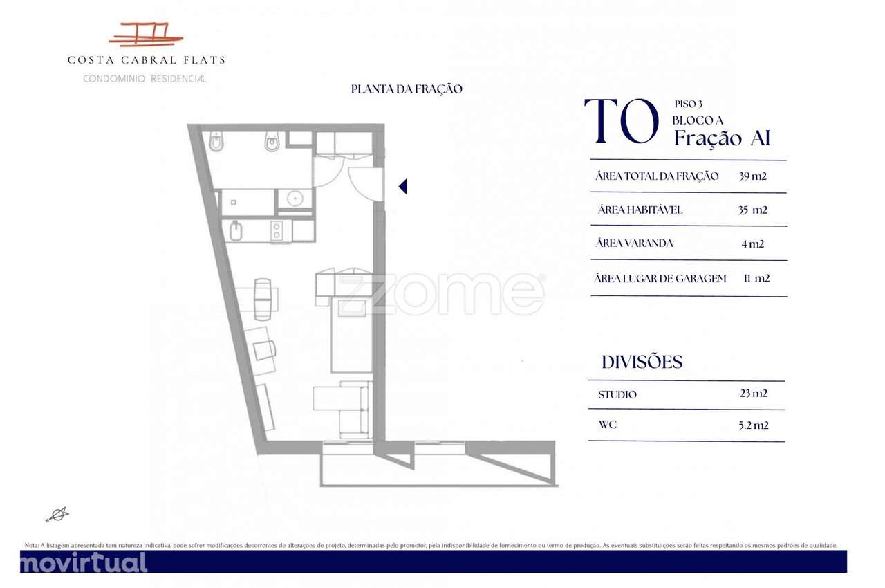Apartamento T0 AI Costa Cabral Polo Universitário - Grande imagem: 3/24