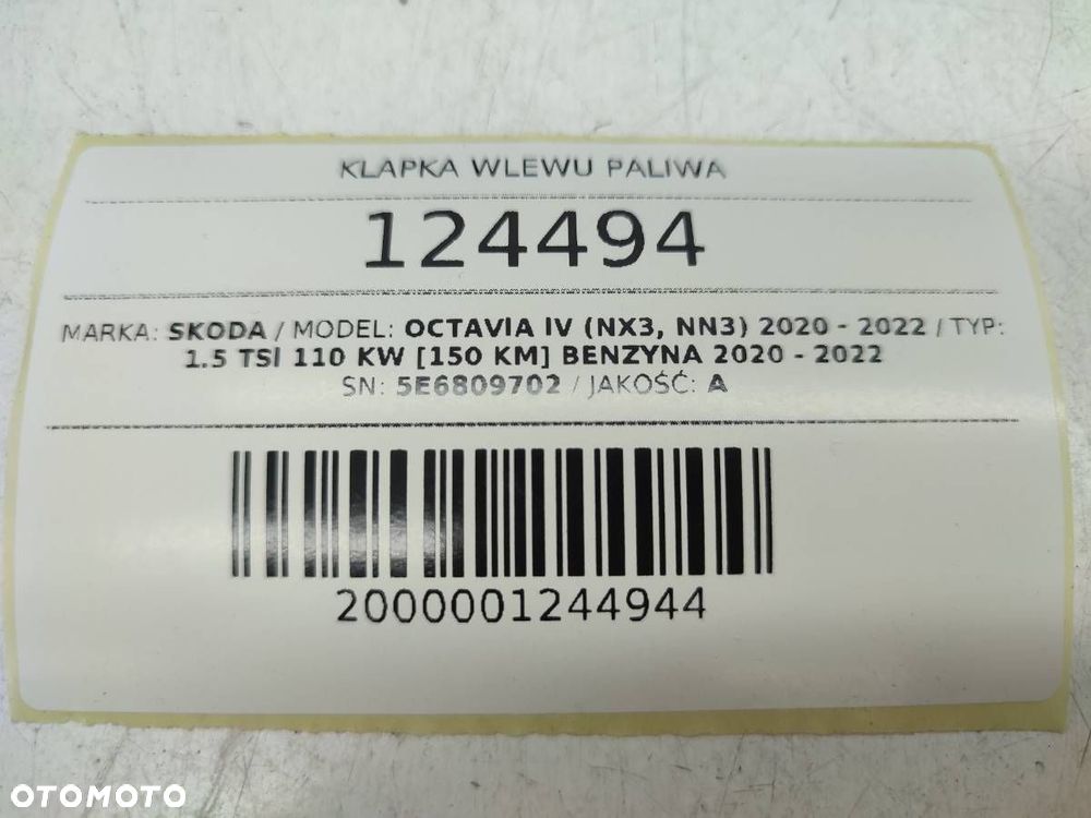 KLAPKA WLEWU PALIWA 1.5 TSI SKODA OCTAVIA IV 5E6809702 5E6809857 - 8