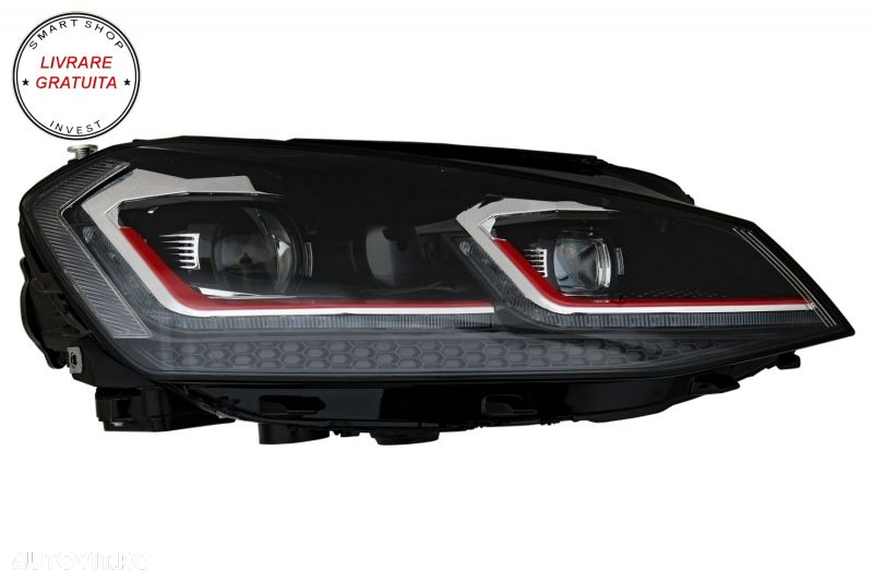 Faruri LED cu Semnal Dinamic cu Grila VW Golf 7 VII (2013-2017) R Design- livrare gratuita - 11