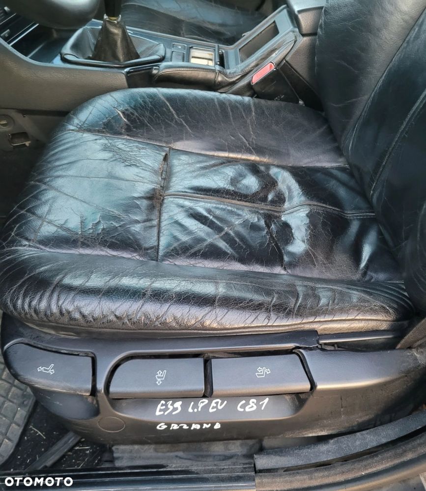 FOTEL LEWY PRZÓD PRZEDNI BMW E39 GRZANY EUROPA CZARNA SKÓRA - 2