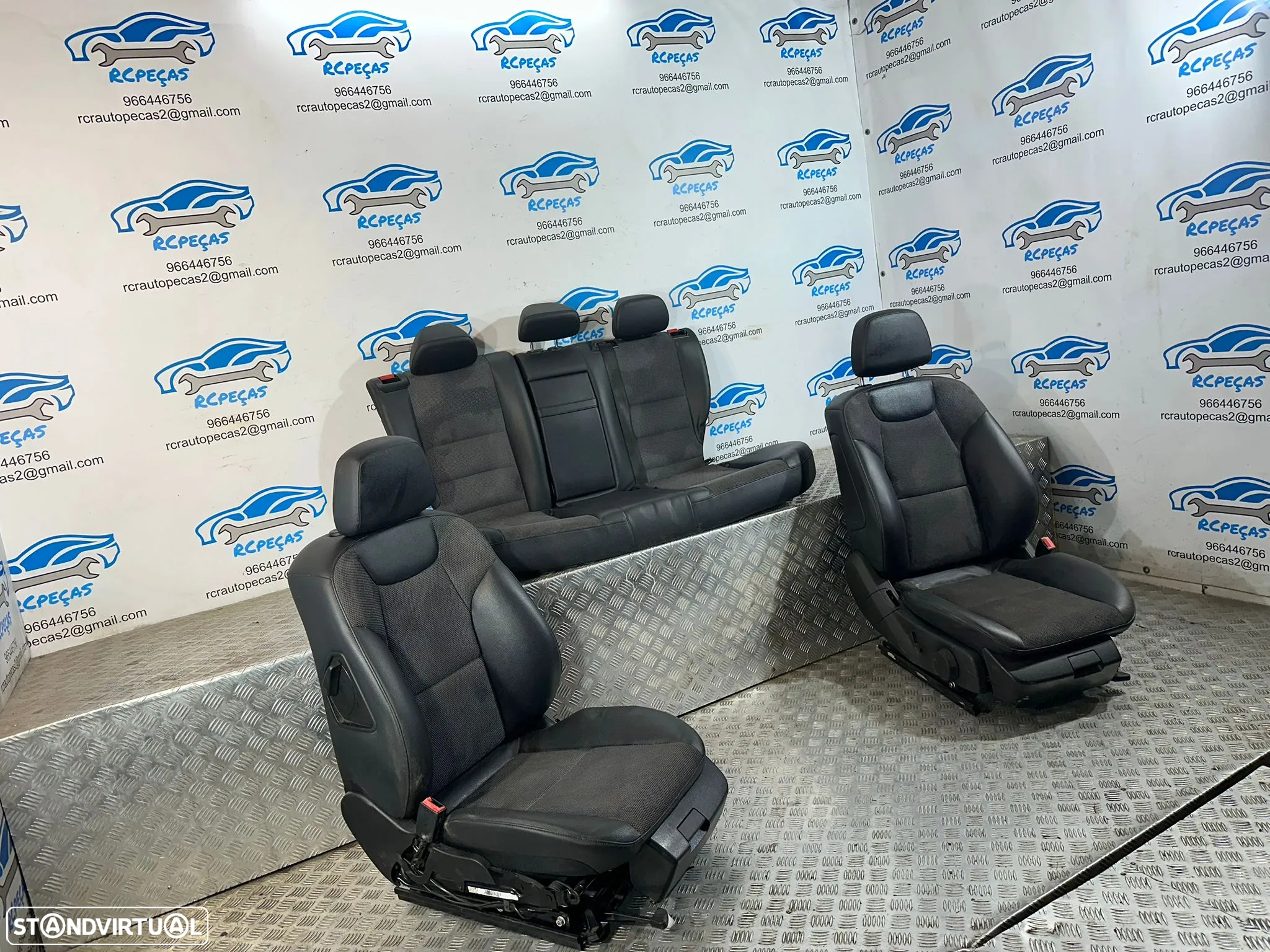 .Conjunto Bancos Pele Tecido Elétricos Frente Frontais Tras Traseiros Originais AMG Sport Mercedes-Benz Classe C W204 S204 Carro Sedan 2007 - 2014 - 5
