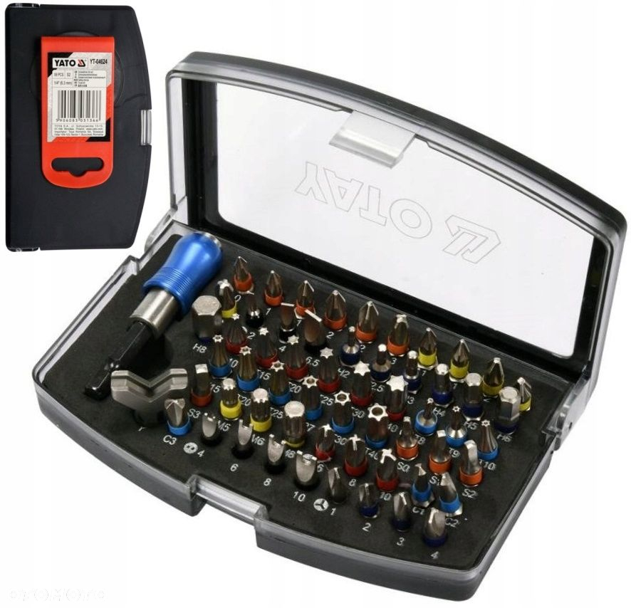 YATO ZESTAW KOŃCÓWEK ŚRUBOKRĘTOWYCH 59 SZT. Z ADAPTEREM ORGANIZER YT-04624 - 7