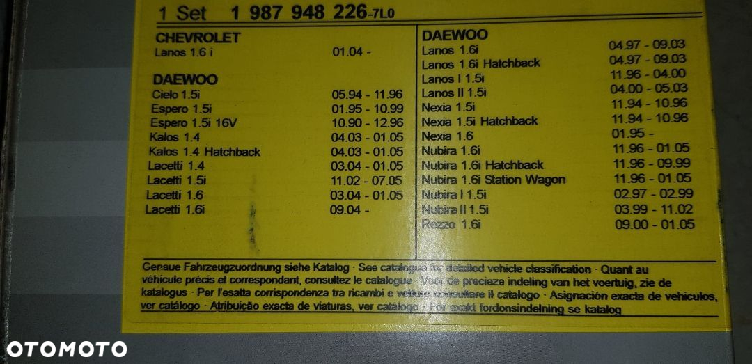 Rozrząd kpl  CHEVROLET AVEO KALOS DAEWOO ESPERO KALOS LACETTI LANOS NEXIA  NUBIRA 1.4/1.5/1.6 - 4