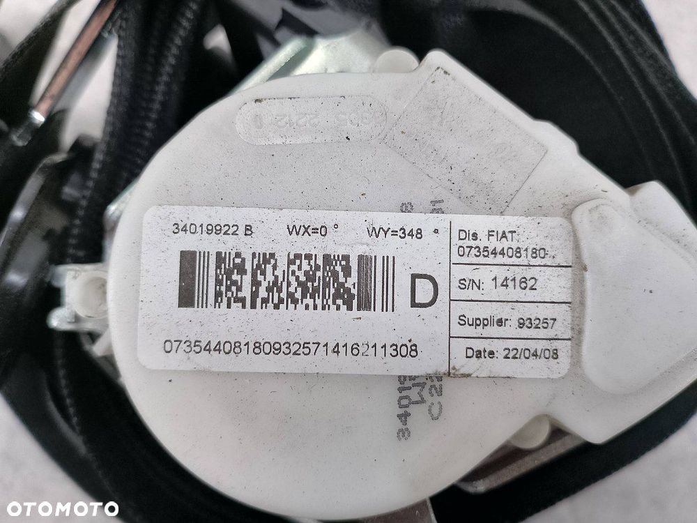 PAS BEZPIECZEŃSTWA PRAWY PRZÓD FIAT BRAVO II 07354408180 - 2