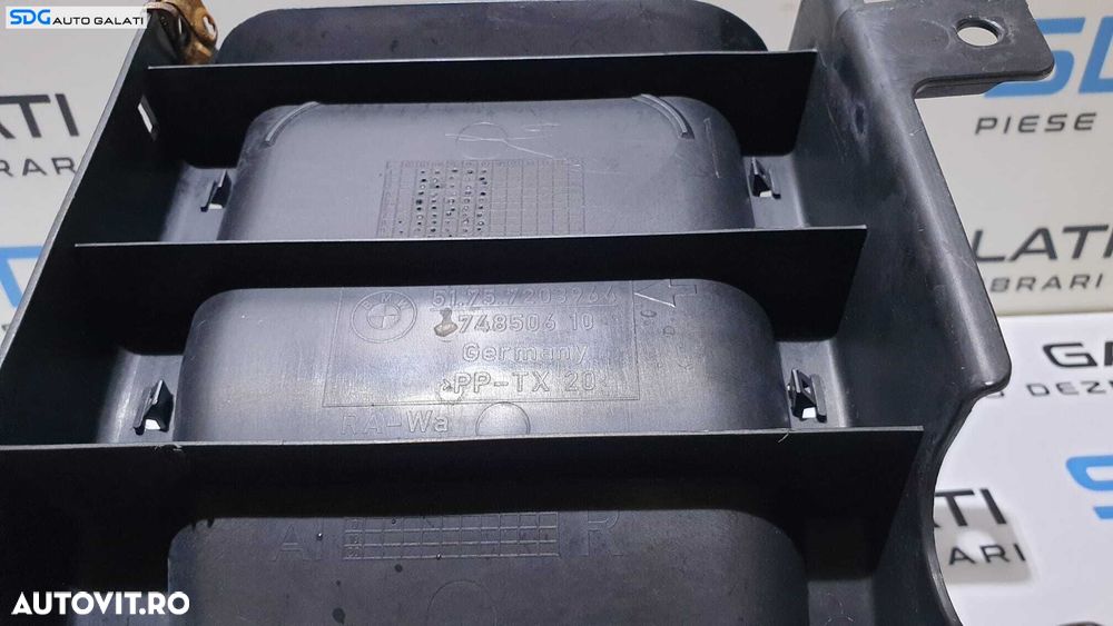Ghidaj Tunel Tubulatura Racire Ventilatie Aer Frane Discuri Dreapta Fata BMW Seria 5 E60 E61 525 530 535 2.5 3.0 D 2003 - 2010 Cod 7203964 51757203964 - 3