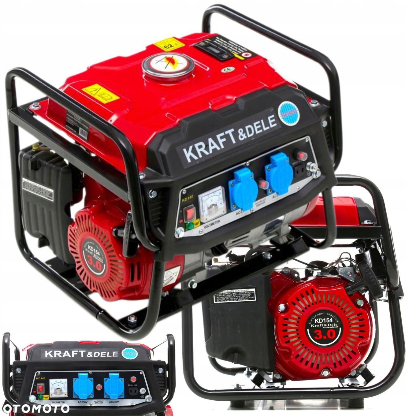 KRAFTDELE AGREGAT PRĄDOTWÓRCZY GENERATOR PRĄDU 12/230V 1500W 3KM KD146 - 10