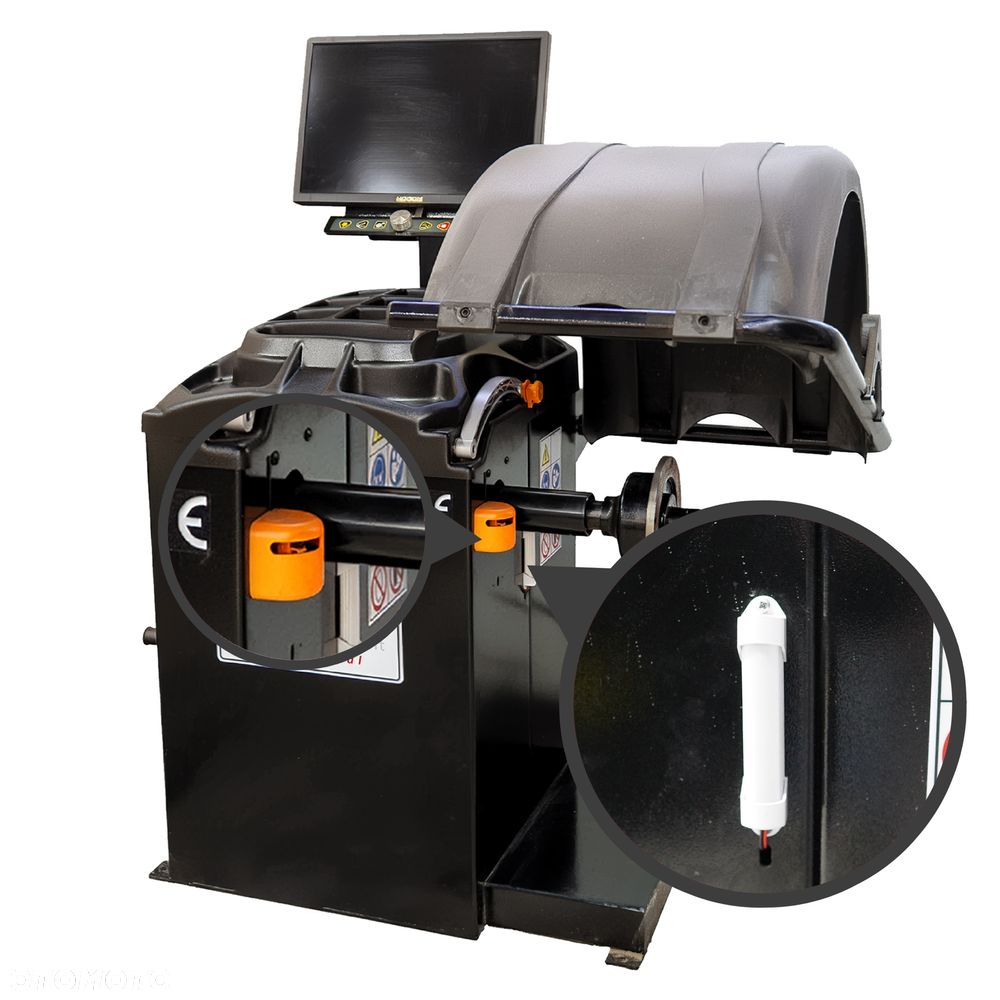 Zestaw Maszyn Montażownica 530L BLACK Runflat Wyważarka 908 BLACK LCD LASER. - 38