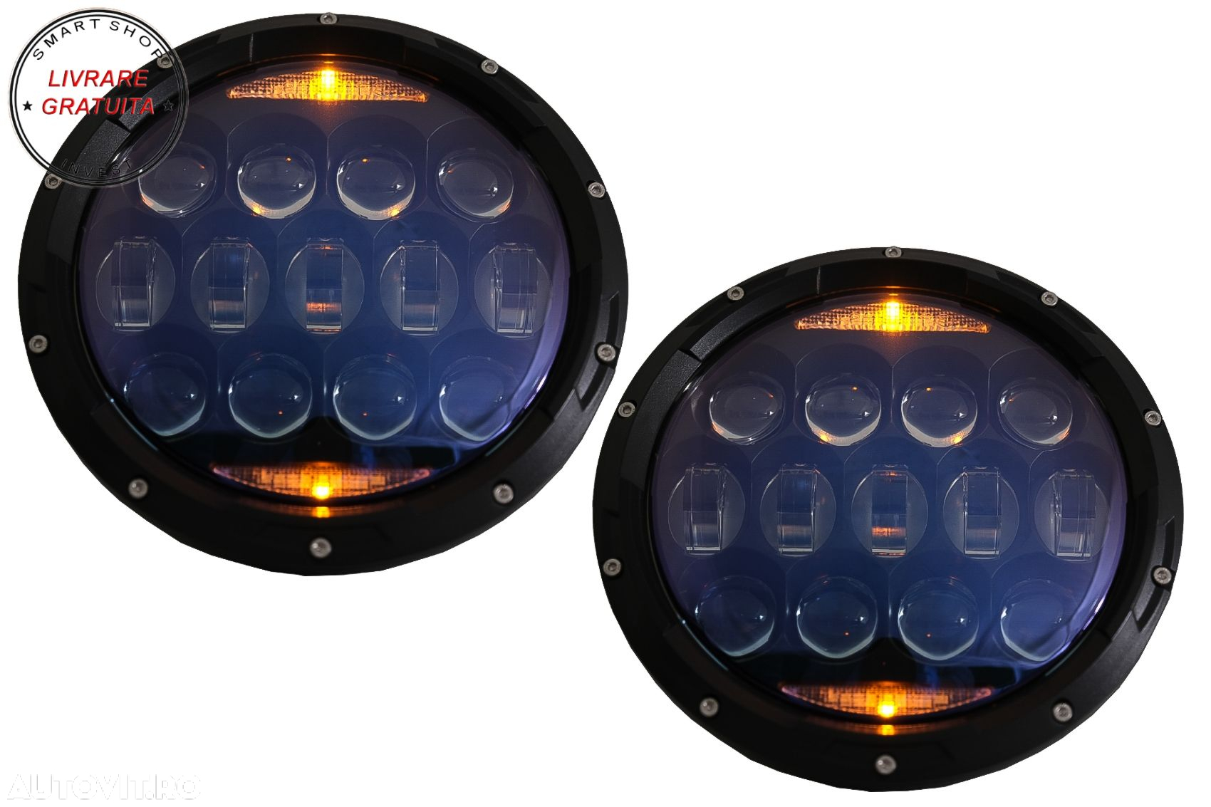 Faruri Full LED CREE Dublu Proiector Halo DRL Jeep Wrangler TJ & JK (1997-2018)- livrare gratuita - 5