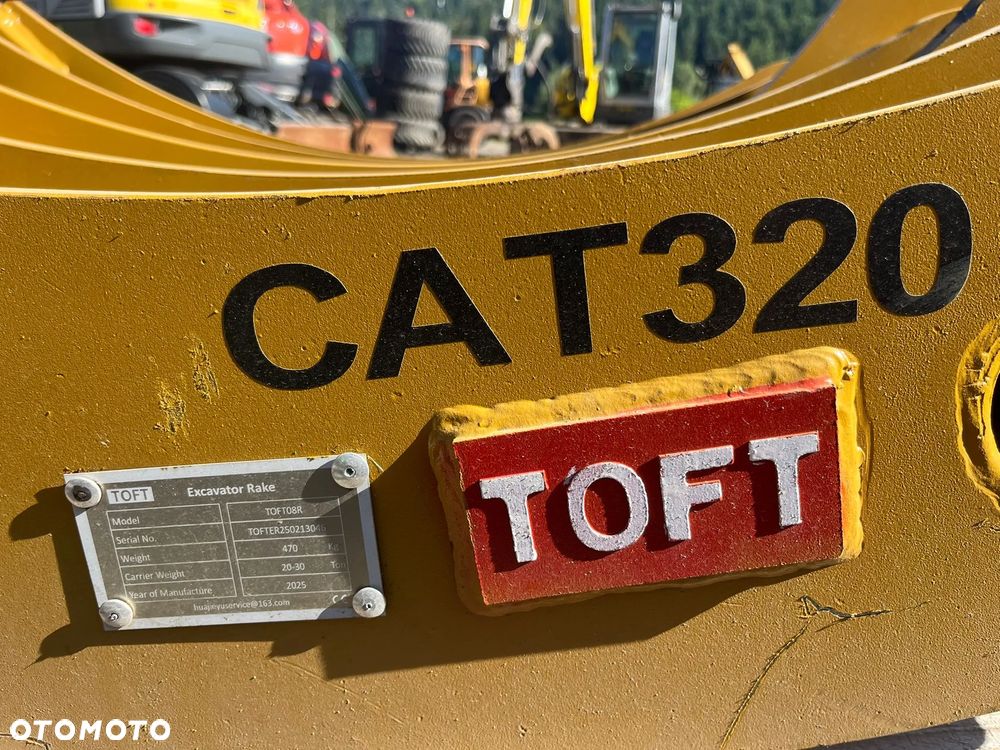 Łyżka grabiąca ażurowa przesiewowa sortująca grabie rejki do CAT 320 do korzeni kamieni do wyrównywania grabienia do koparki szerokość 105cm fi80mm. NOWA!!! - 9