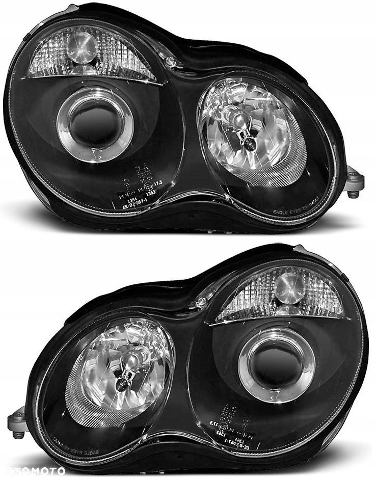 Reflektory Lampy Czarne Tuning Soczewka h7 Mercedes C-klasa 203 2000-2004 - 1