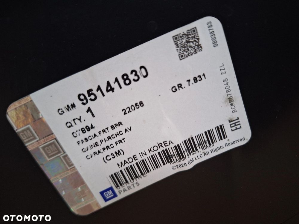 CHEVROLET SPARK SPORT M300 LIFT 13- ORYGINAŁ GM 95141830 NOWY ZDERZAK PRZÓD PRZEDNI WYSYŁKA 24H - 11