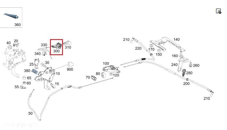 MERCEDES VITO W447 Prowadnica raczki hamulca recznego OE - 2
