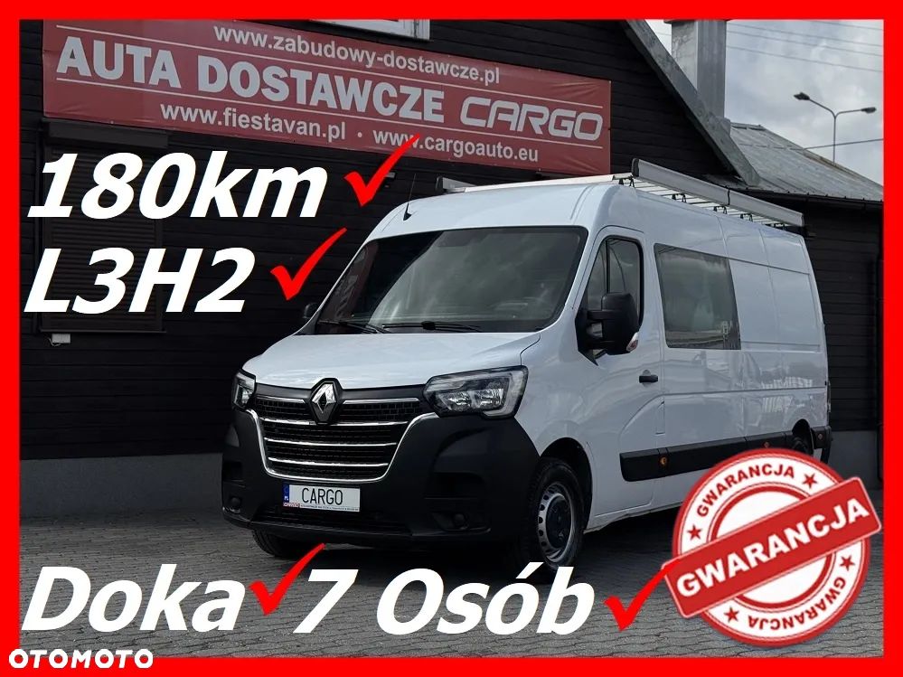 Renault MASTER L3H2 MAX Doka 7 Osób LONG  * Auto Kupione w ASO Renault * Gwarancja * 2,3 180Km * Bardzo oszczędny i dynamiczny silnik * 6-cio Stopniowa Skrzynia Biegów * System Extended Grip * Lusterko Wide View * Czujniki parkowani * Klimatyzacja* Tempomat * MP3 * Bluetooth * USB  * Bezwypadkowy * W 100% Oryginalny Przebieg * Światła LED do jazdy dziennej * HAK * BARDZO ZADBANY EGZEMPLARZ *