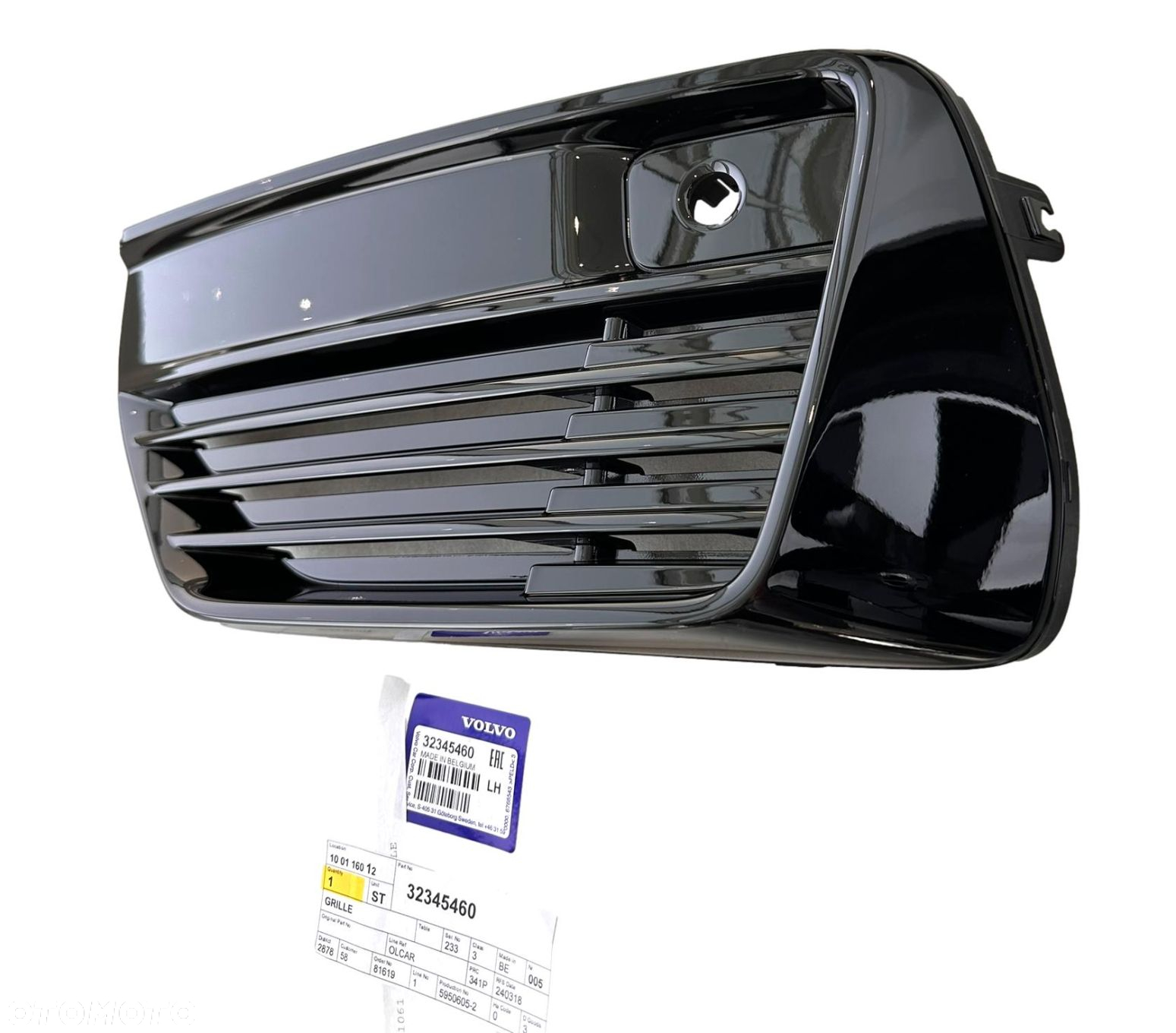VOLVO XC90 II Plug-In lewa kratka zderzak przod czarny polysk R-Design OE - 2