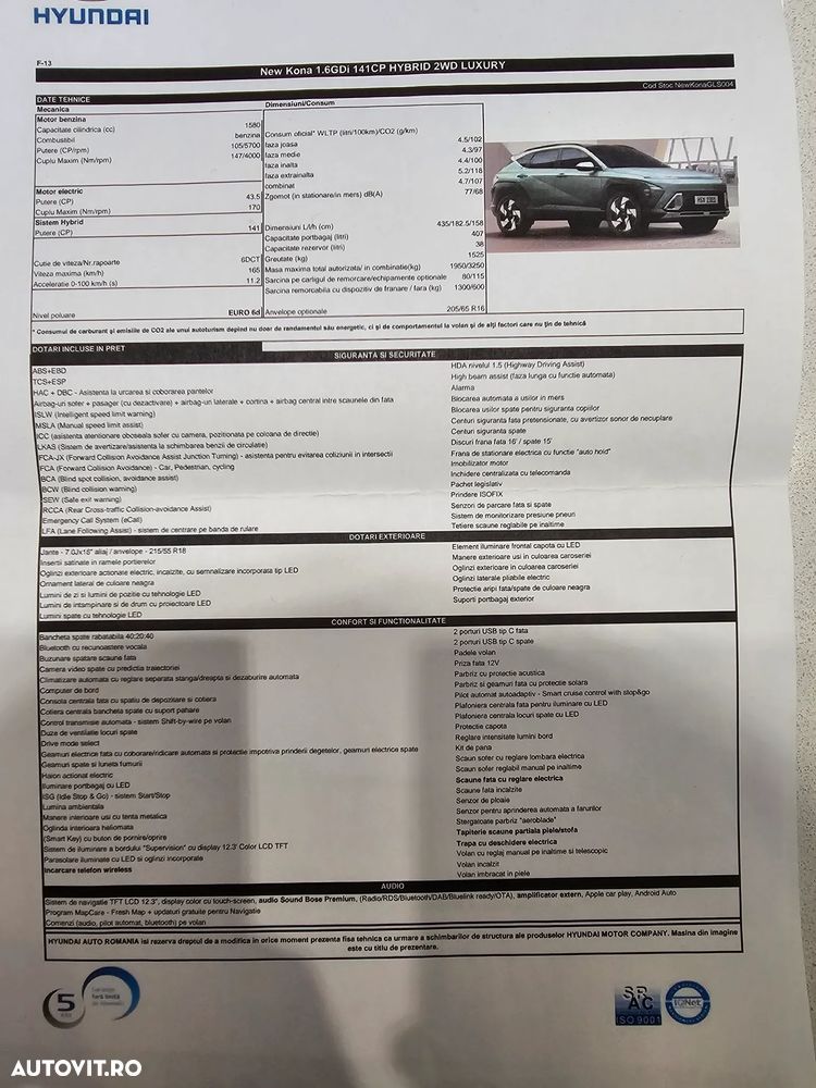 Hyundai KONA 1.6 GDI 141 CP 2WD 6DCT Luxury - 17