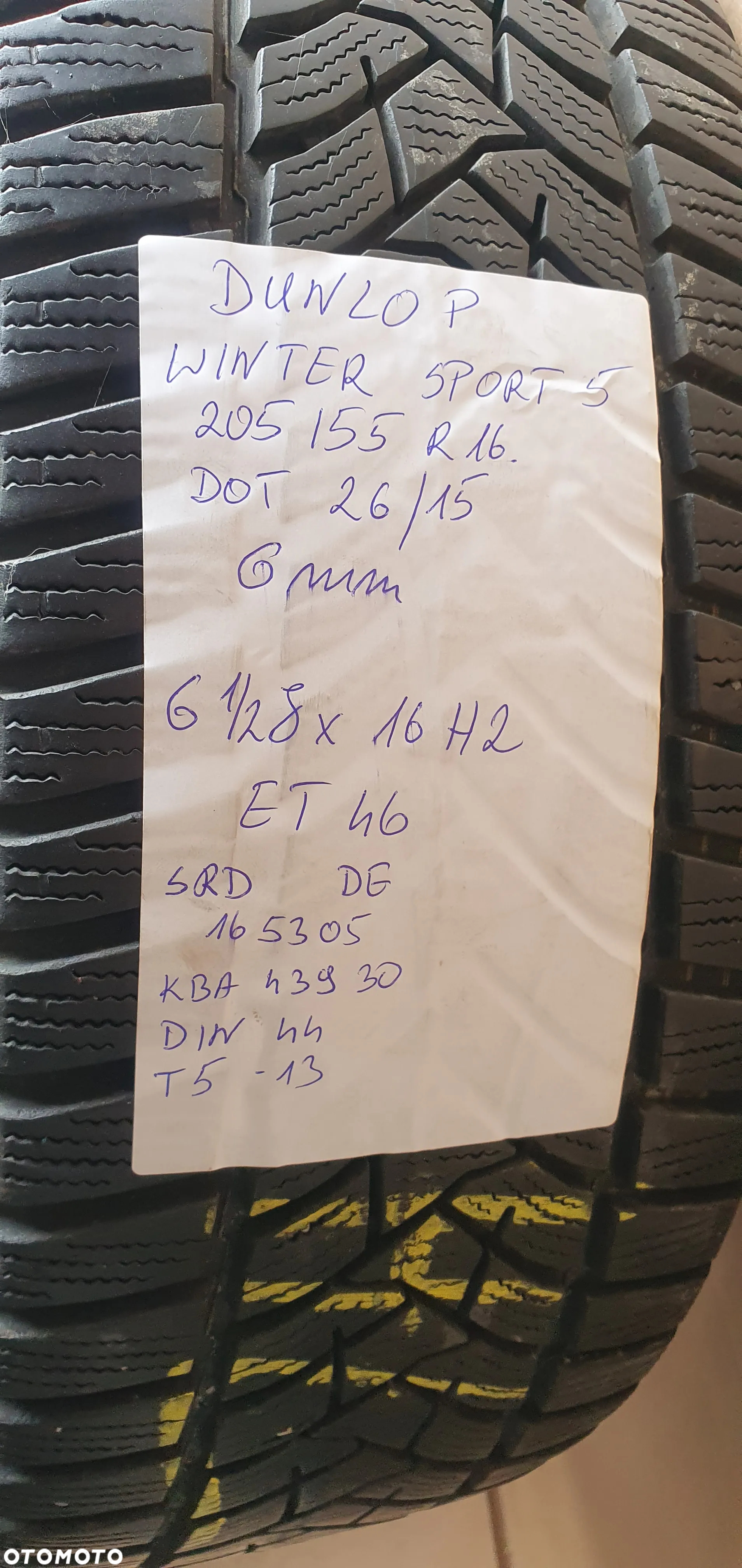 Felgi stalowe z oponami 6,5J ET46 5x112 205/55 R16 KBA43930 - 11