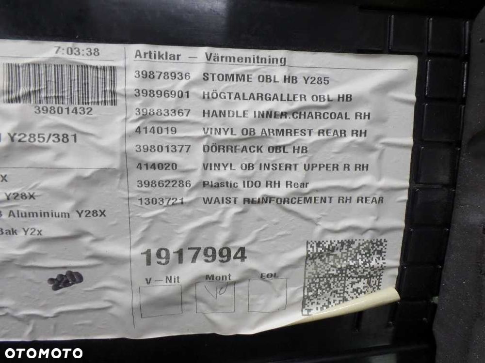 VOLVO S80 II V70 06-13 TAPICERKA BOCZEK DRZWI SKORA TYL PRAWY 8686855 1917994 - 7