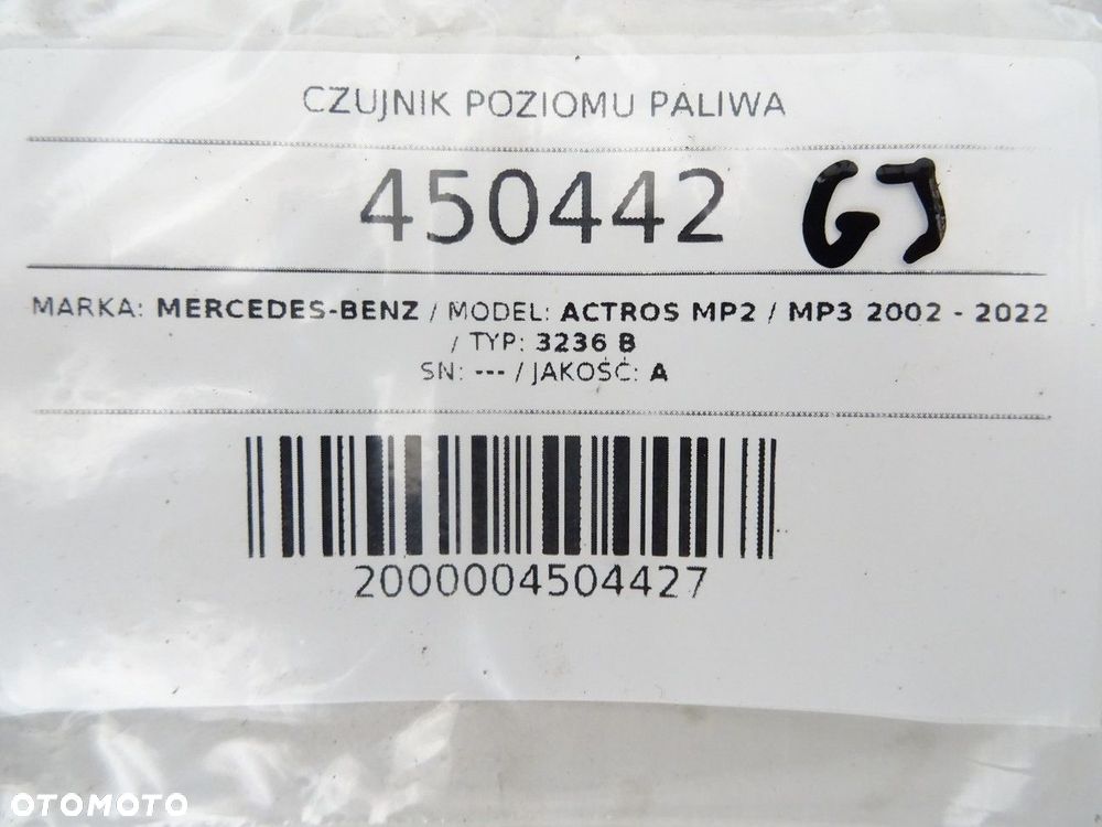 CZUJNIK POZIOMU PALIWA - 377.00 PLN - MERCEDES-BENZ ACTROS MP2 / MP3 2002 - 2022 3236 B A2C53001808 - 6